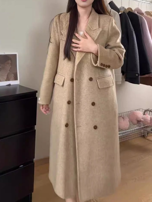 Small Hepburn woolen coat women's coat autumn winter 2024 new model